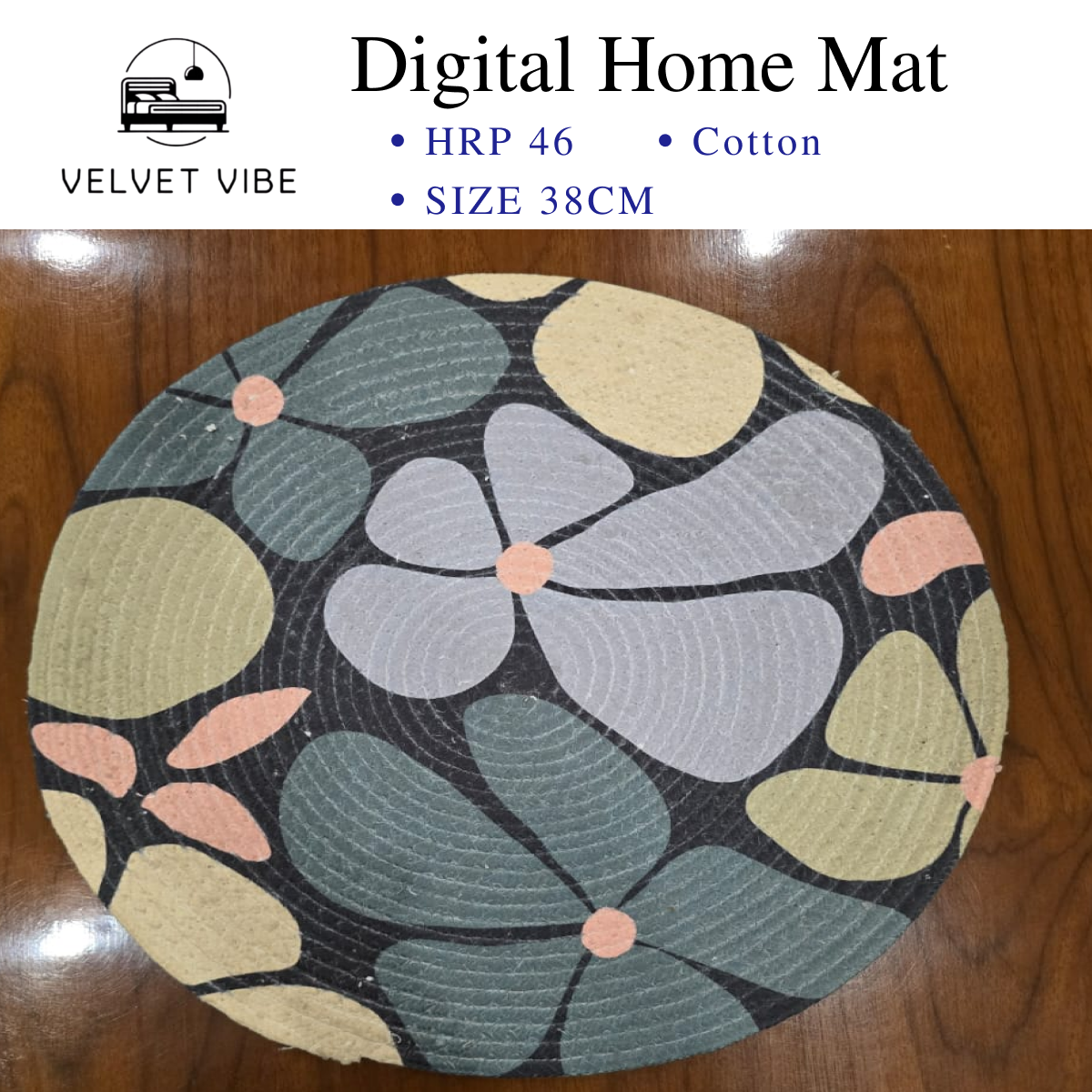 Soft, Stylish, Digital: Velvet Vibe Cotton Floor Mat