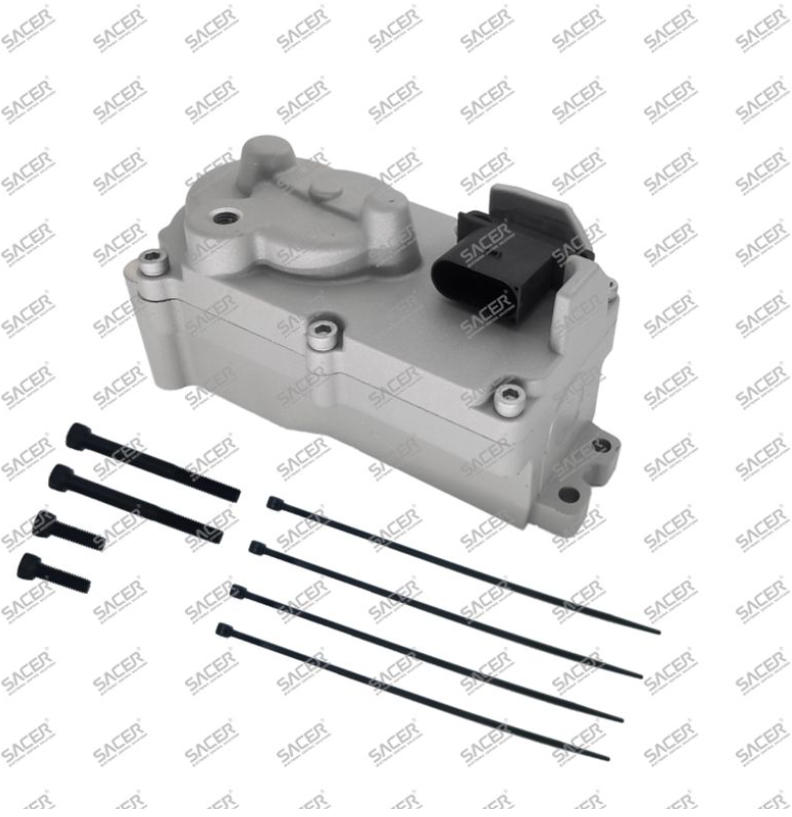 Sacer SA1150-23 12V Turbocharger Electric Actuator Kit, PN-2837675, fits Cummins ISB 6.7 engine.