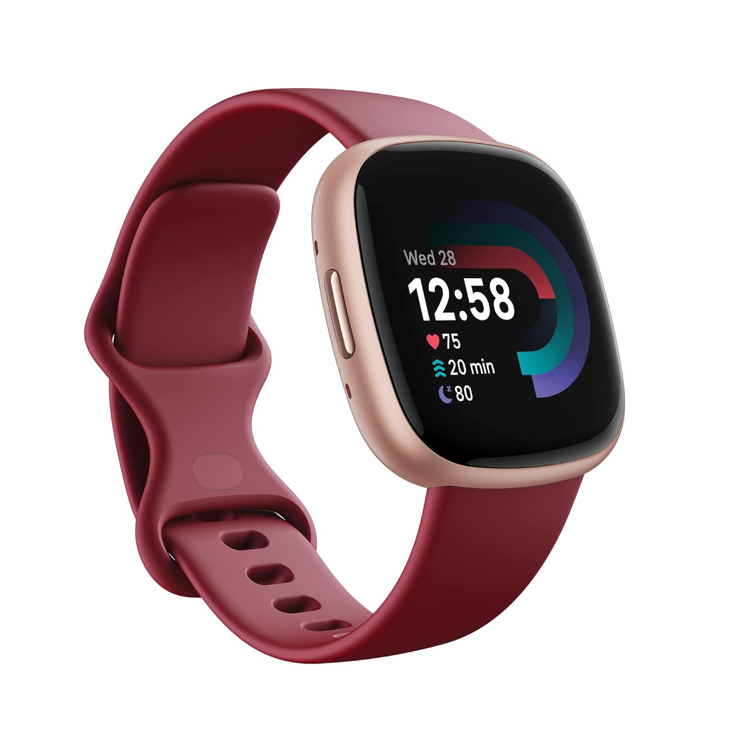Fitbit Versa 4 Fitness Watch (Beet Juice/Copper Rose Aluminium) with 6-Month Premium Membership WhatsApp : +44 7403 303795