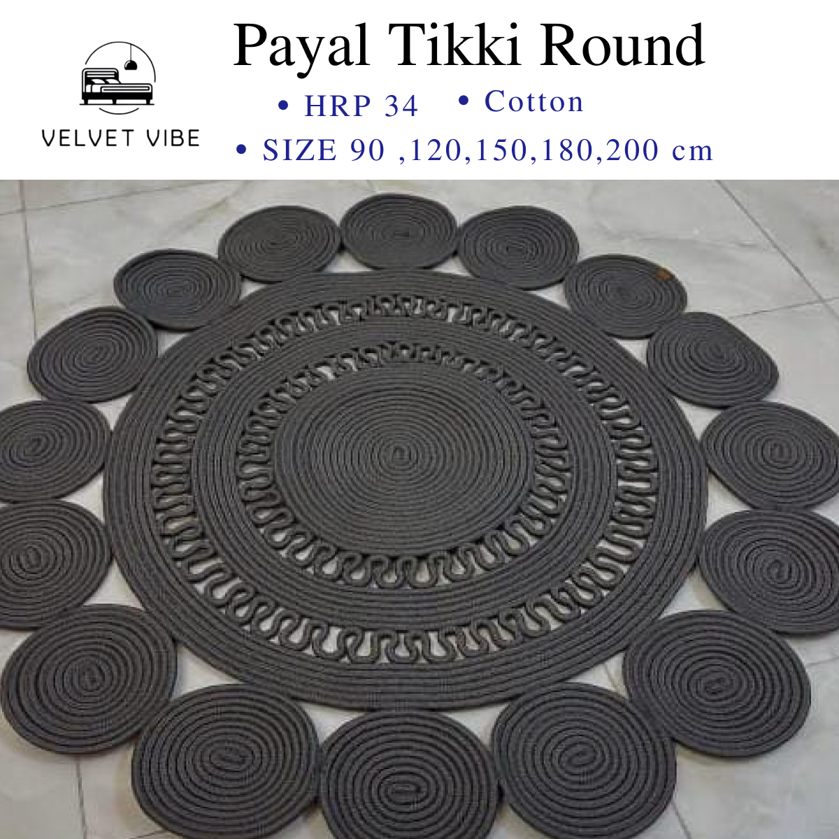 Beautifully Crafted Cotton Payal Tikki Rounds for Your Home Setting