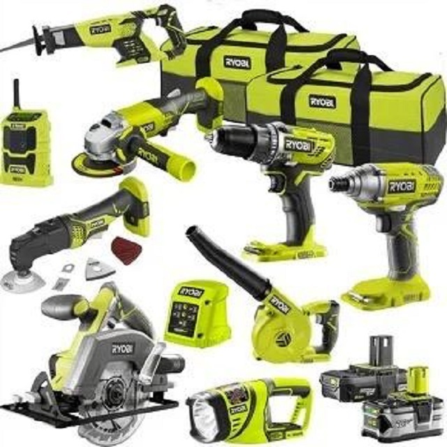 Original 100% Available NEW Special Authentic Ryobis 2695-15 M18 18V Cordless Lithium-Ion Combo Tools Kit 12 Pieces