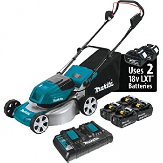 Makita 18V X2 LXT Lithium-Ion (36V) 17'' Cordless Lawn Mower Kit w/ Brushless Angle Grinder