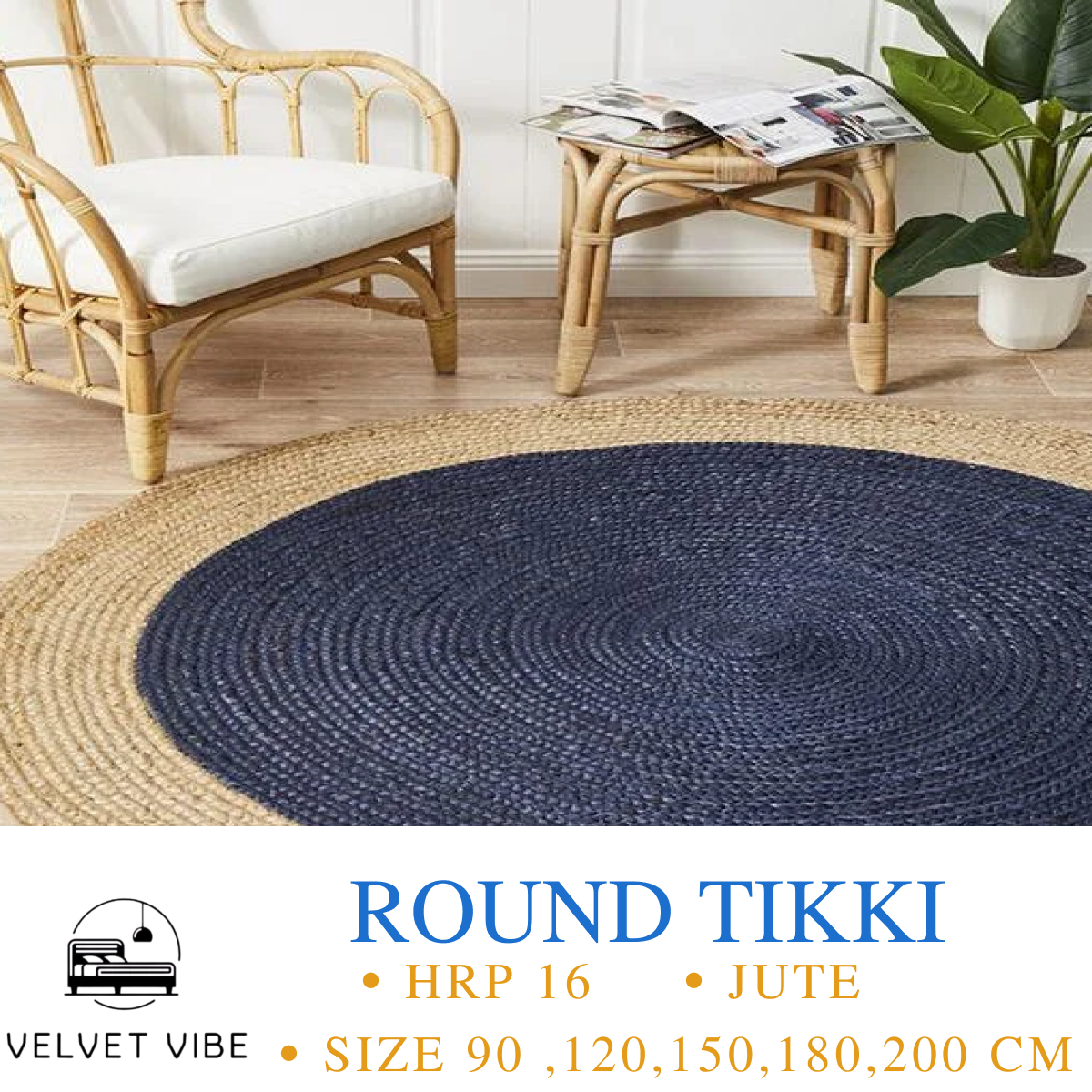 Velvet Vibe Presents Stylish & Sustainable Round Tikki Floormats in Jute