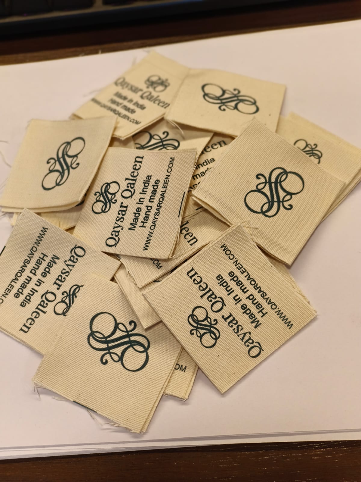 Personalized sewing cotton labels