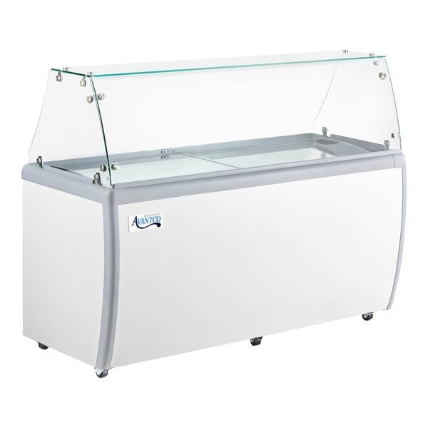 Avantco ADC-12-NF 71&#34; Customizable Ice Cream Dipping Cabinet with Flat Sneeze Guard
