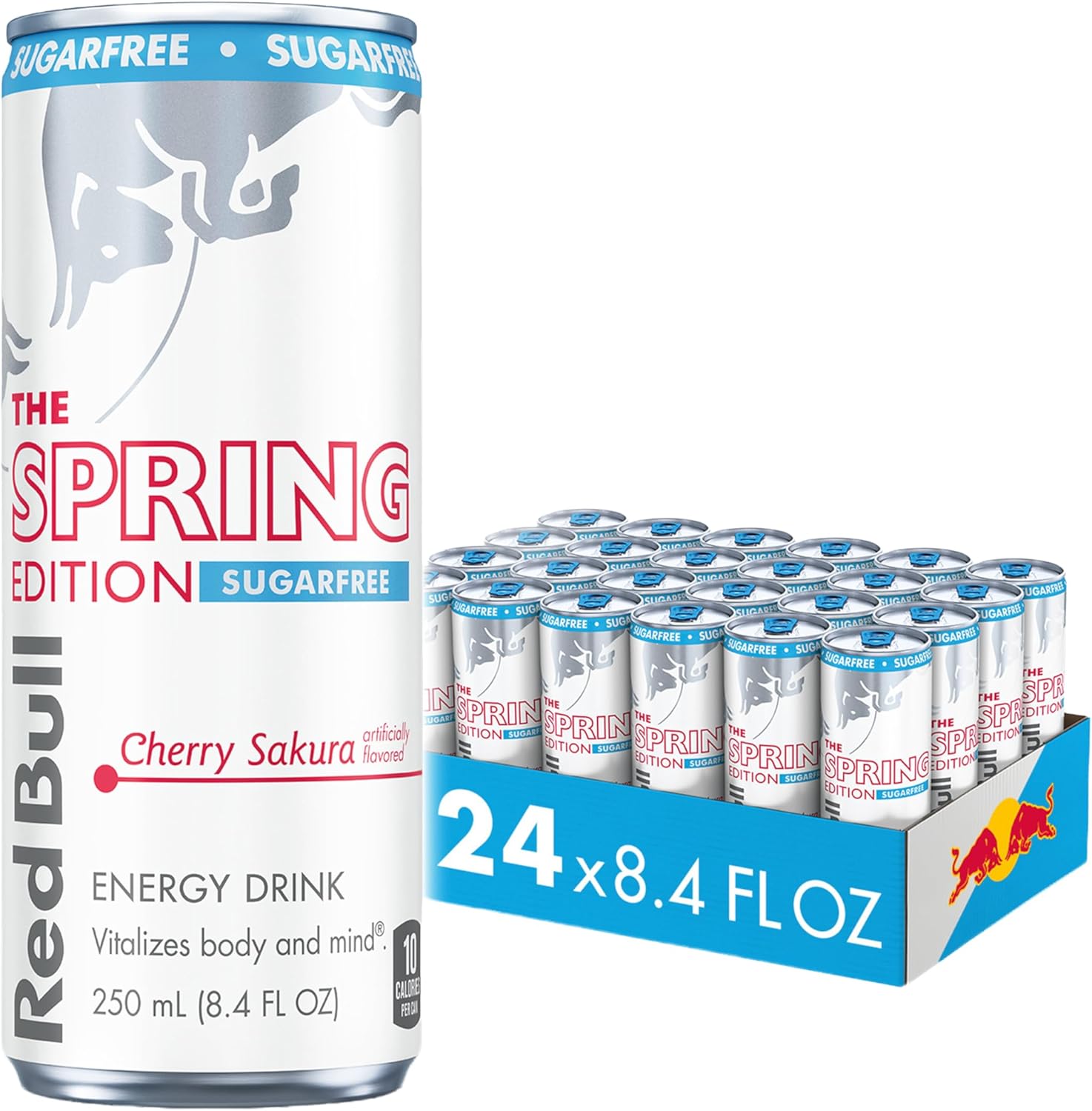 Red Bull Spring Edition Sugarfree Energy Drink, Cherry Sakura, 80mg Caffeine, Taurine &amp;amp; B Vitamins, 8.4 fl. oz. Pack of 24 Cans WhatsApp : +44 7403 303795
