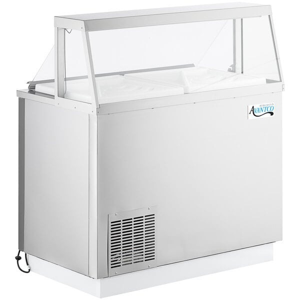 Avantco CPSS-47-HC 47 1/8&#34; 8 Tub Stainless Steel Deluxe Ice Cream Dipping Cabinet