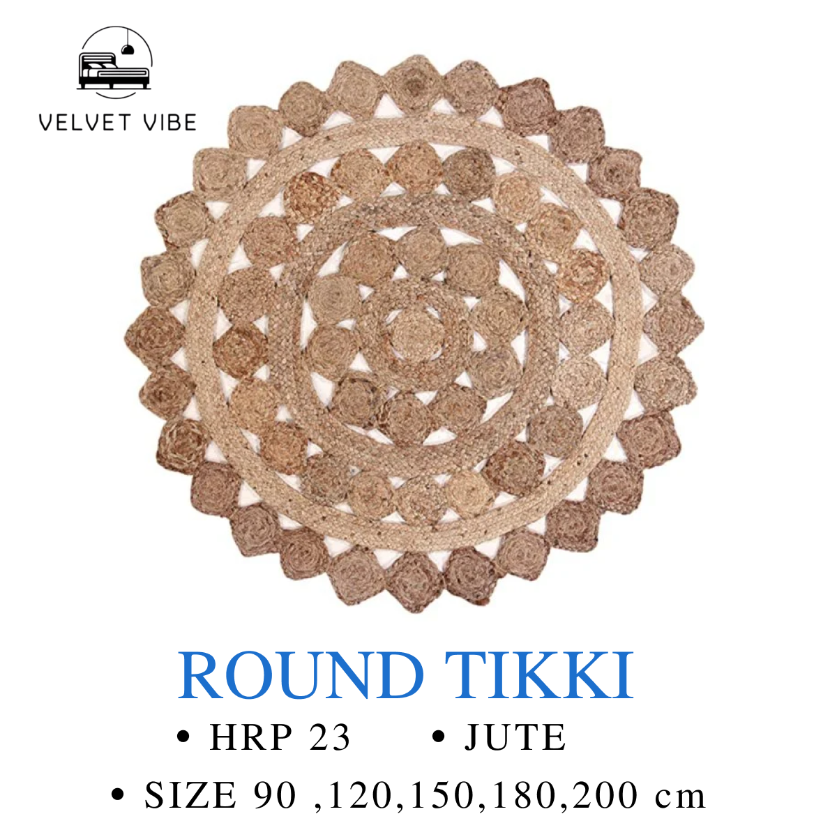 Sustainable Style: Velvet Vibe's Round Jute Tikki Floormats for Modern Homes