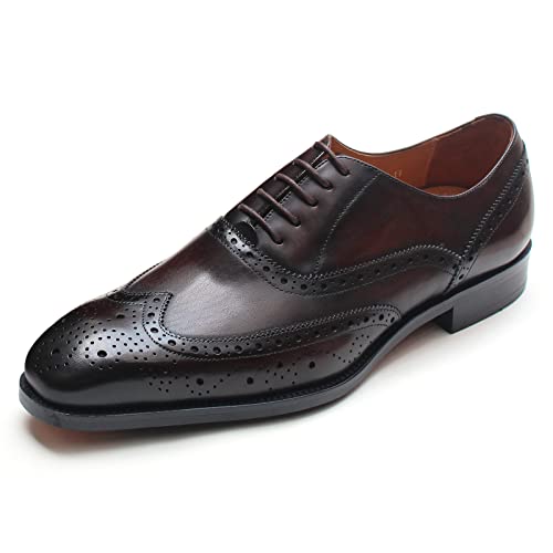 WINGTIP Shoe - Semi Cut Hand Made Leather with Good quality out-Sole (Not covering ankle), Size CUSTOMIZED. Black / Brown