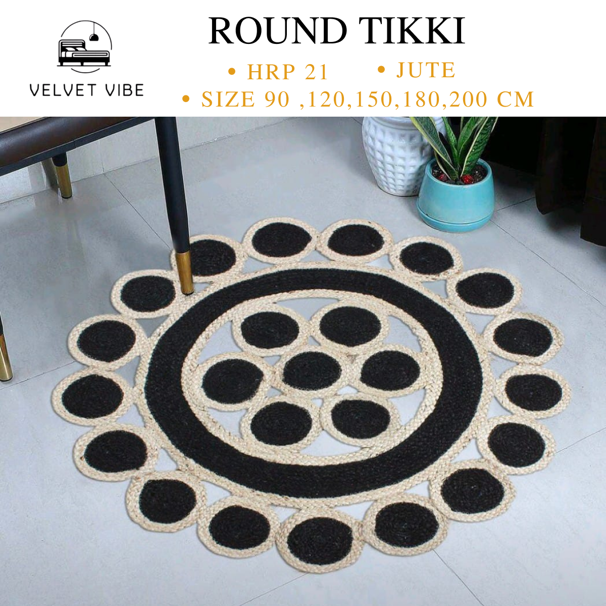 Natural Comfort with Our Round Jute Tikki – Perfect for Every Space