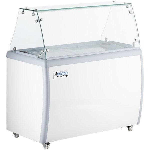 Avantco ADC-8-NF 49&#34; Customizable Ice Cream Dipping Cabinet with Flat Sneeze Guard