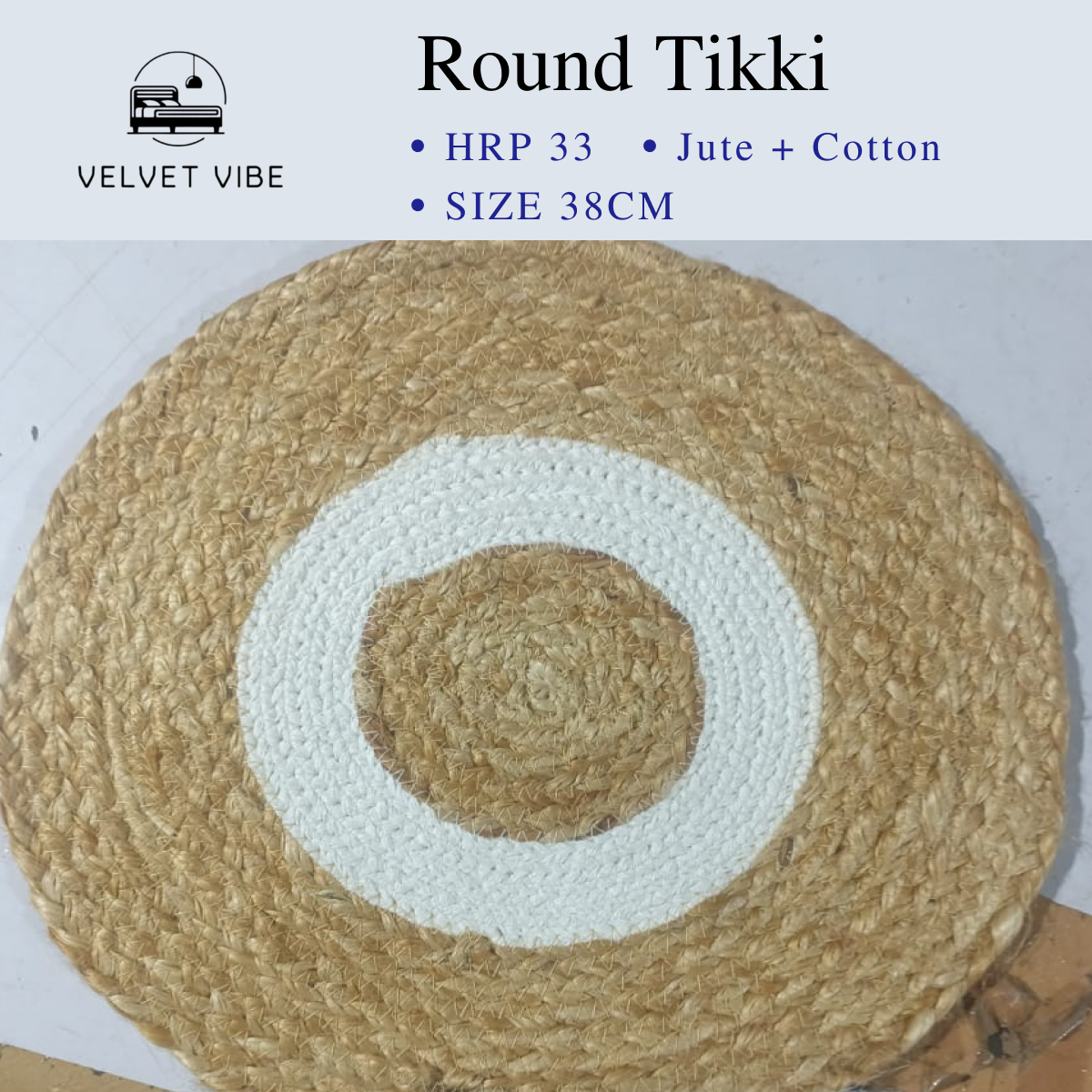 Stylish Cotton-Jute Round Tikki Floormats for a Cozy Home