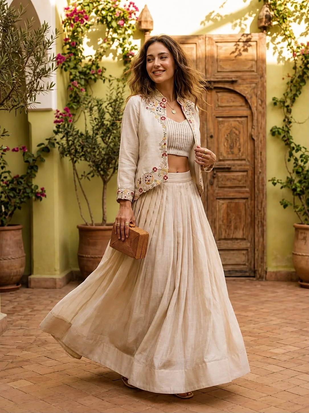 Mehrosh Boutique Ivory Floral Lehenga Set