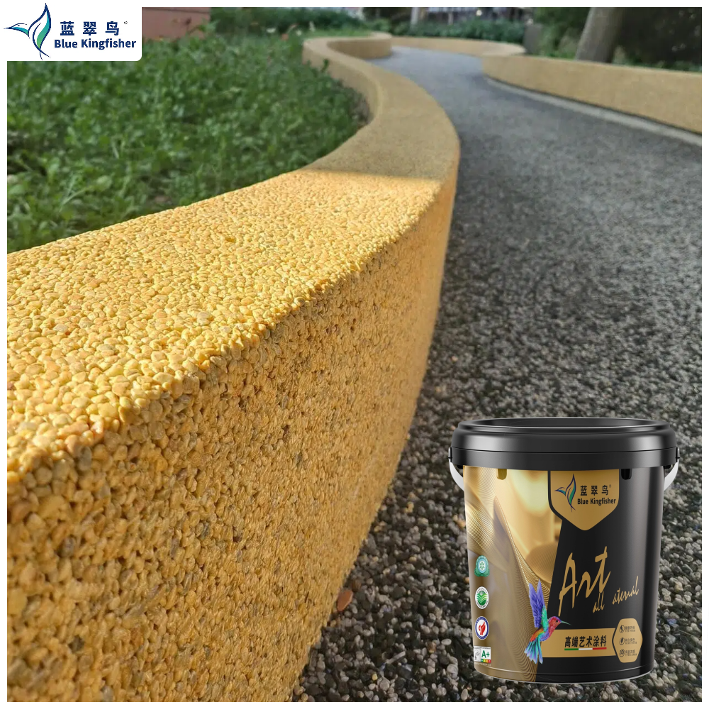 Blue Kingfisher Liquid Granite Paint | Natural Stone Texture, Exterior Wall Protective Coating