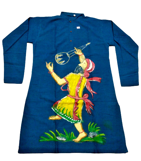 Indigo Baul Singer Print Cotton Kurta 