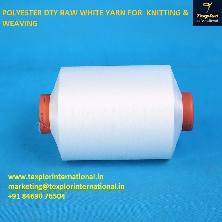 Polyeser Draw Textured Yarn (DTY)  Raw White, Black and Color Yarn for Knitting and Weaving