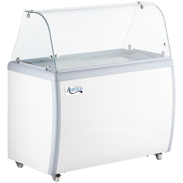 Avantco ADC-8-NF 49&#34; Customizable Ice Cream Dipping Cabinet with Curved Sneeze Guard