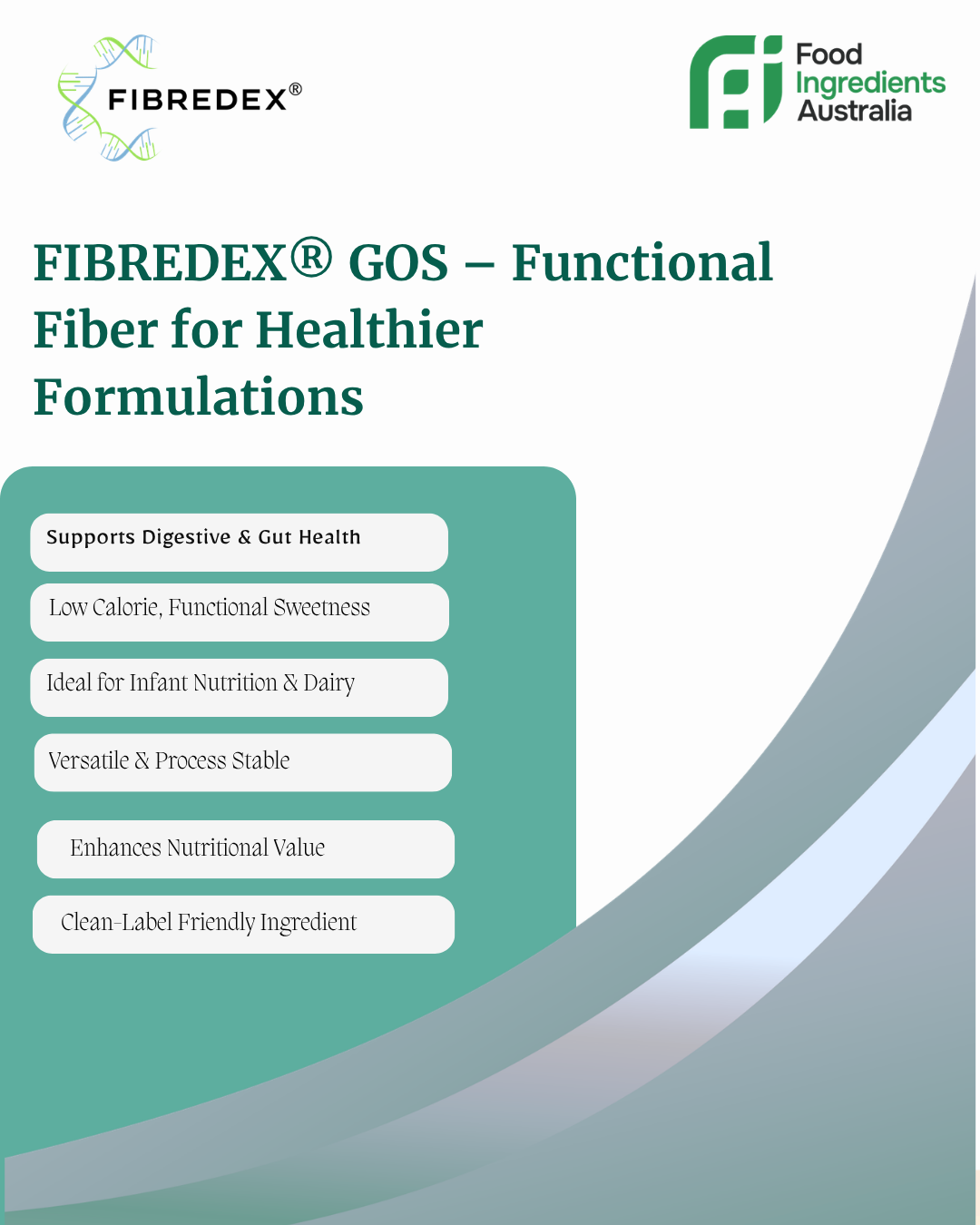 Buy Galacto Oligosaccharides (GOS) in Bulk Australia | FIBREDEX® Prebiotic Powder for Dairy &amp; Functional Foods