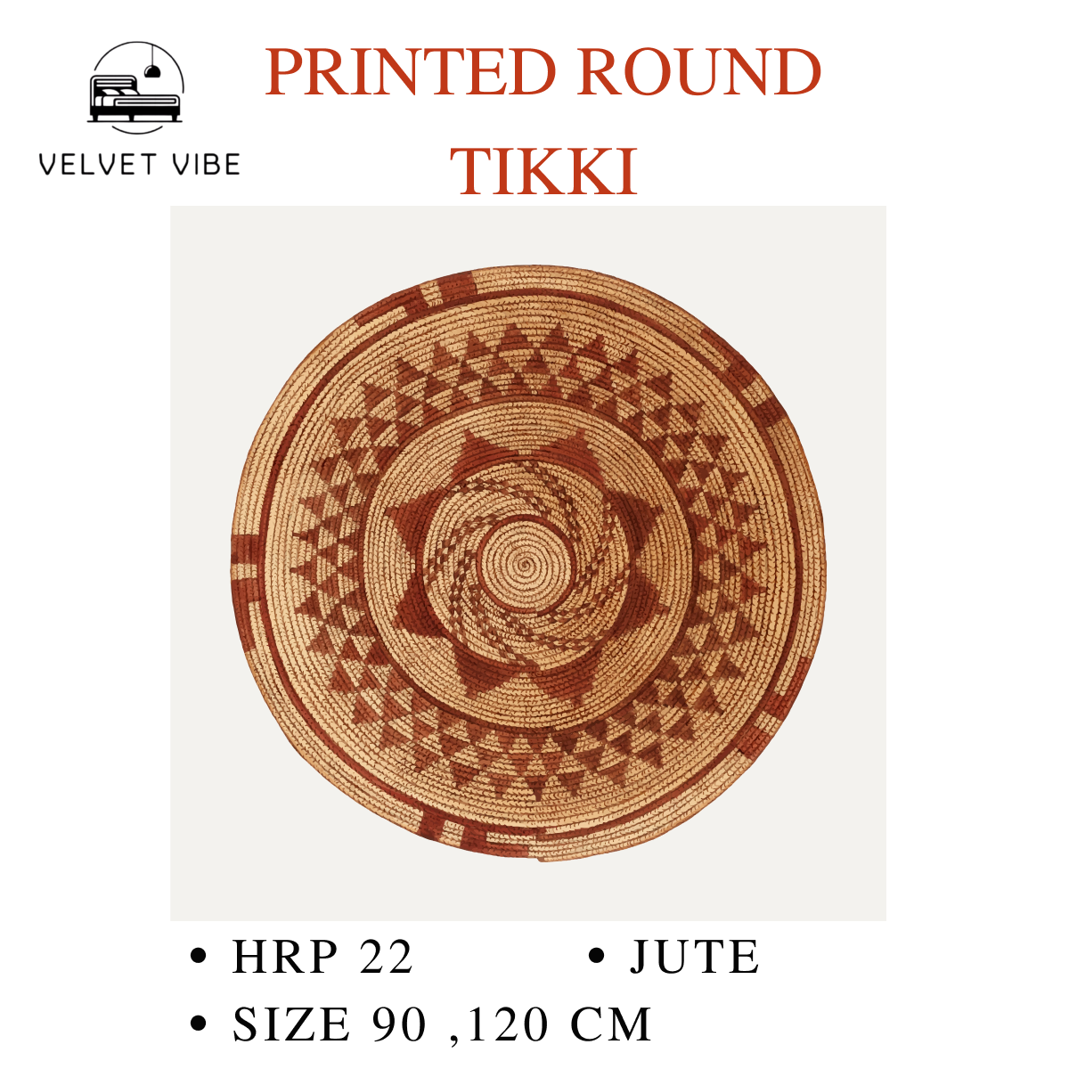 Natural Jute Tikki with Unique Prints – Enhance Your Living Space