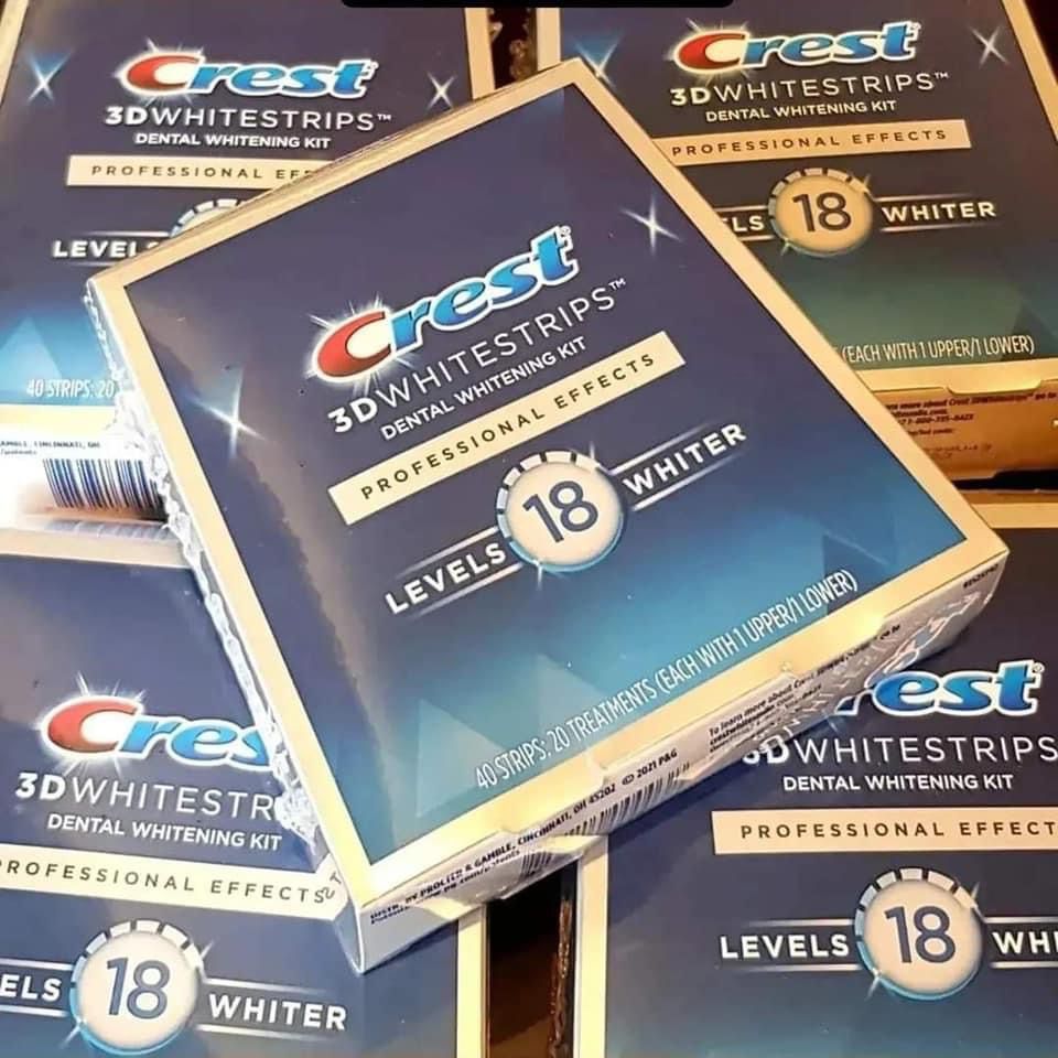 Crest 3D Professional Effects Whitestrip Level 18 Whiter - 40 Strips (20 Pouch)