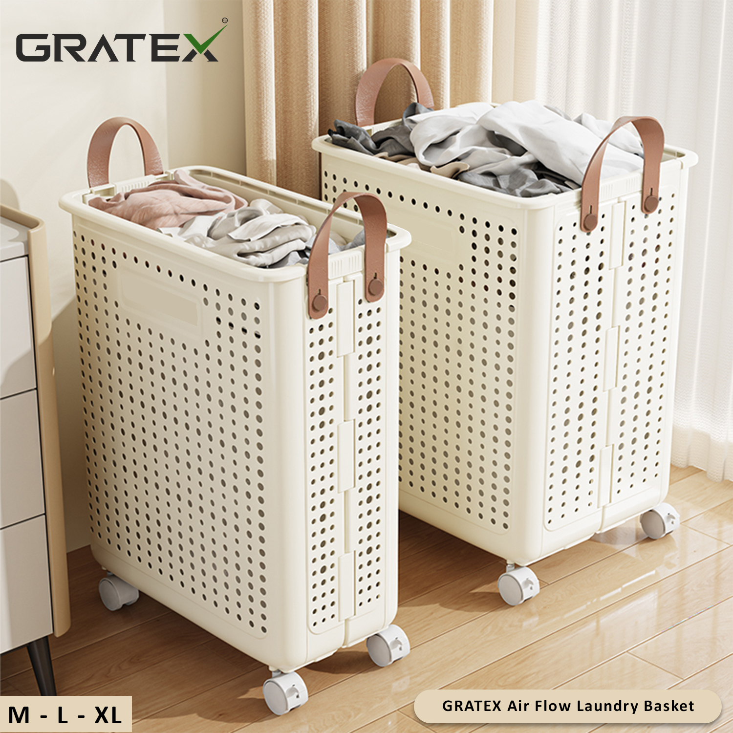 GRATEX Air Flow Laundry Basket – Large (53 Liter)