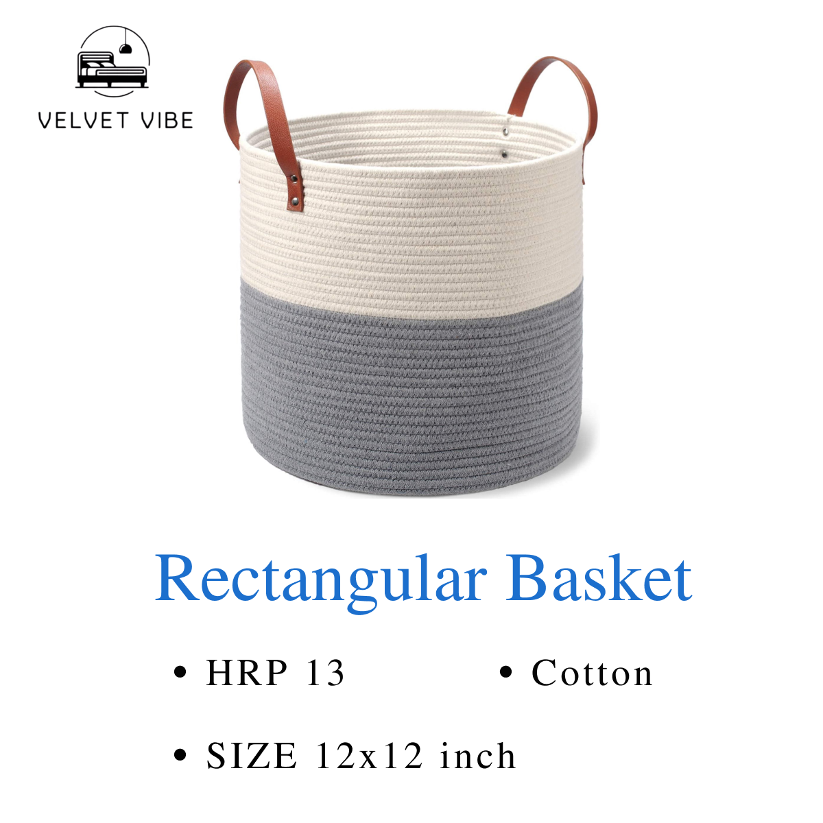 Modern Rectangular Cotton Basket for Home Organization