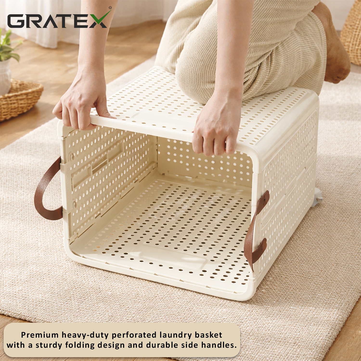 GRATEX Air Flow Laundry Basket – Large (62 Liter)