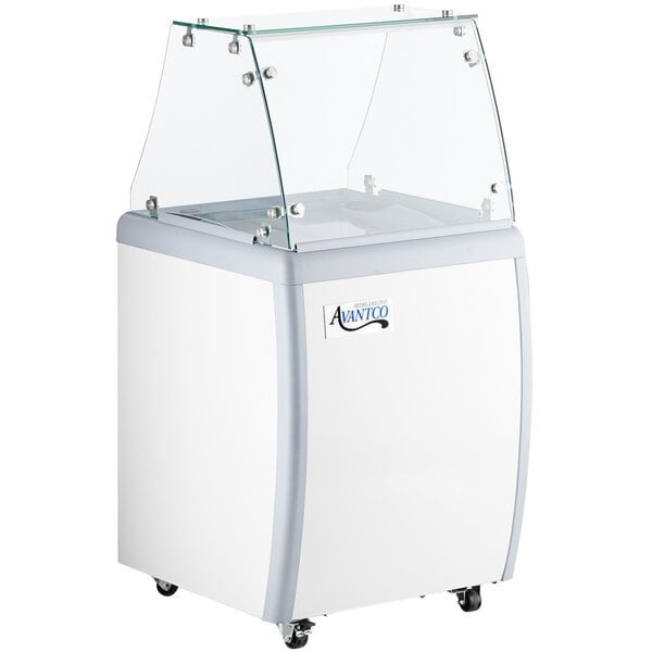 Avantco ADC-4-NF 26&#34; Customizable Ice Cream Dipping Cabinet with Flat Sneeze Guard