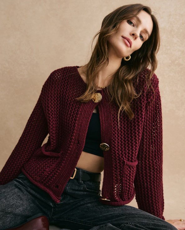 FashionRoundNeck All-matchingBasic High-gradeThick NeedleCardiganFor Wom