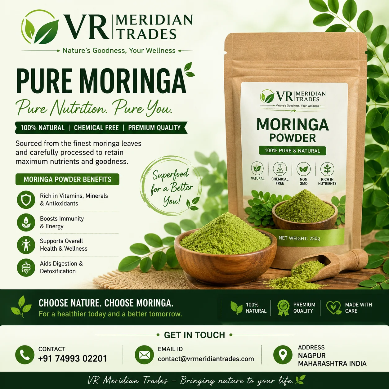 Premium Organic Moringa Powder