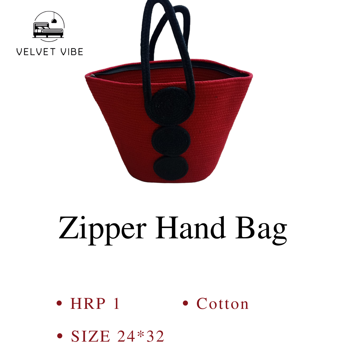 Stylish Cotton Zipper Hand Bag for Everyday Use
