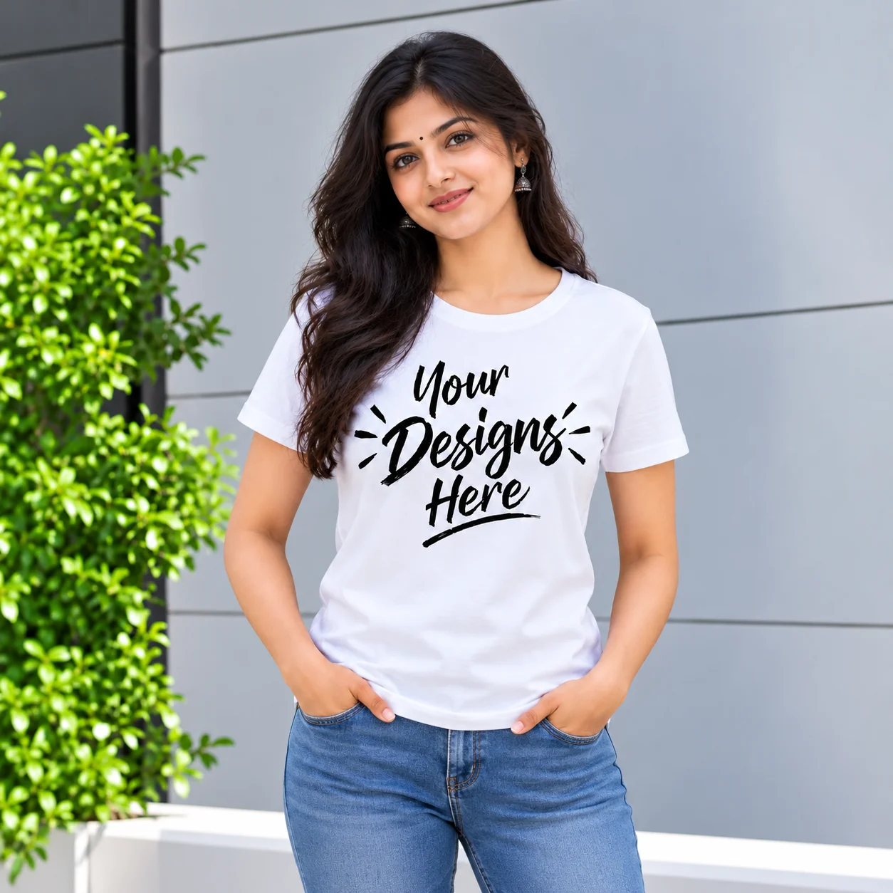 Women’s Round Neck Half Sleeves Customise T-Shirt