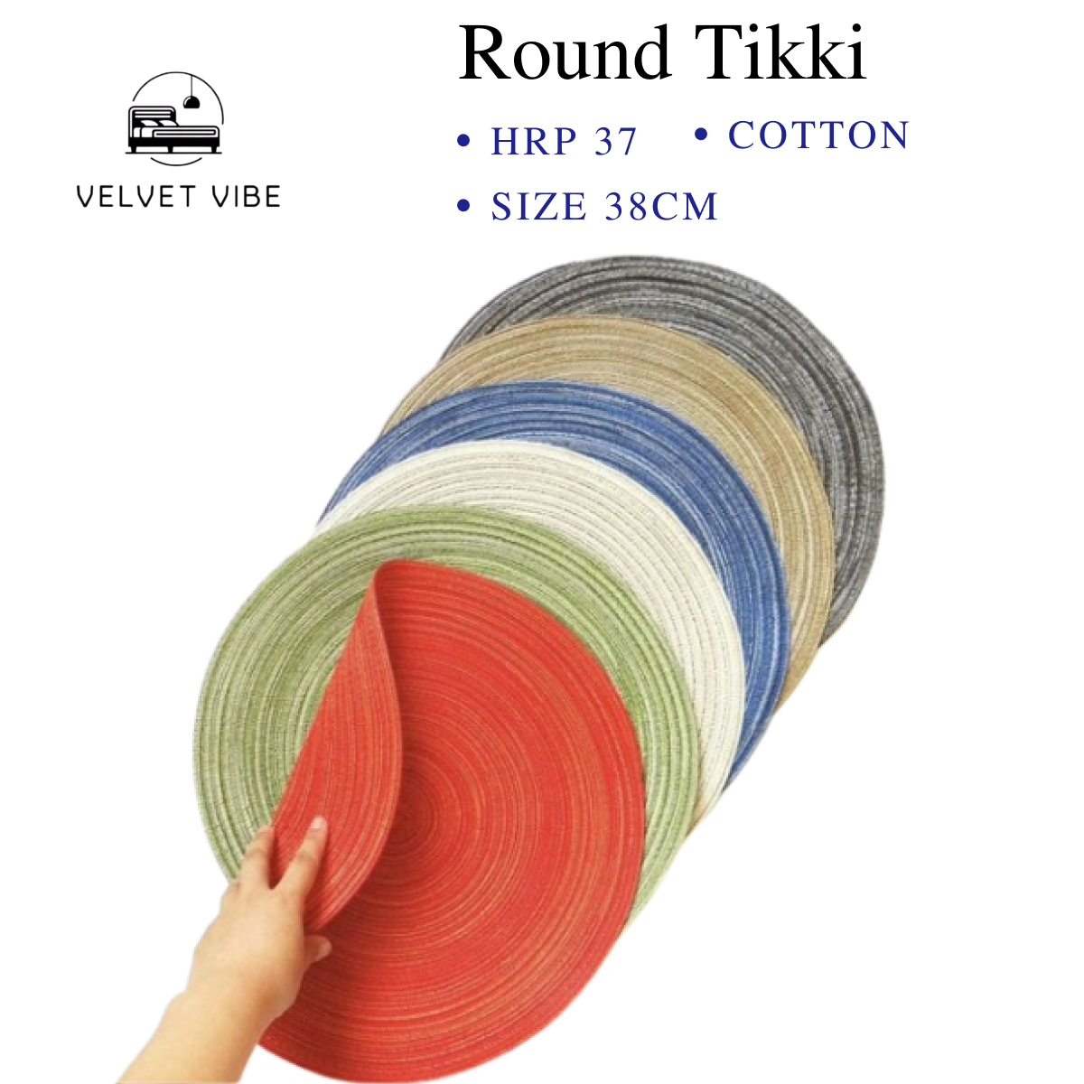 Round Tikki Floormats Crafted from Soft Cotton – Perfect for Your Home