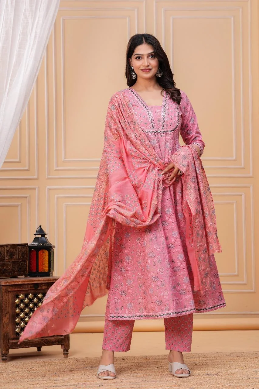 pink A line suit