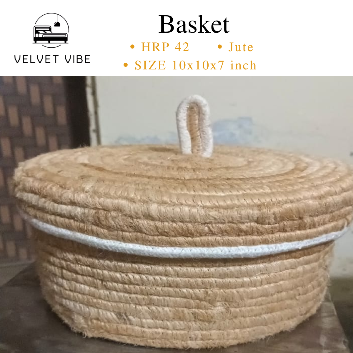 Velvet Vibe: Elegant Jute Basket Decor for Stylish Homes