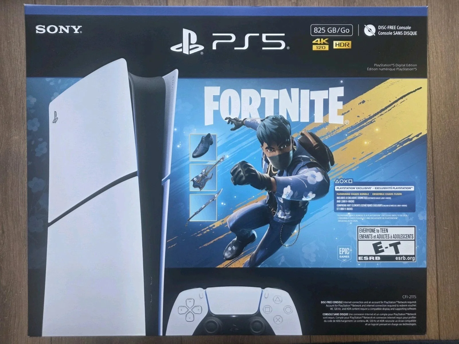 New Sony PlayStation 5 Digital Edition PS5 825GB Fortnite Flowering Chaos Bundle