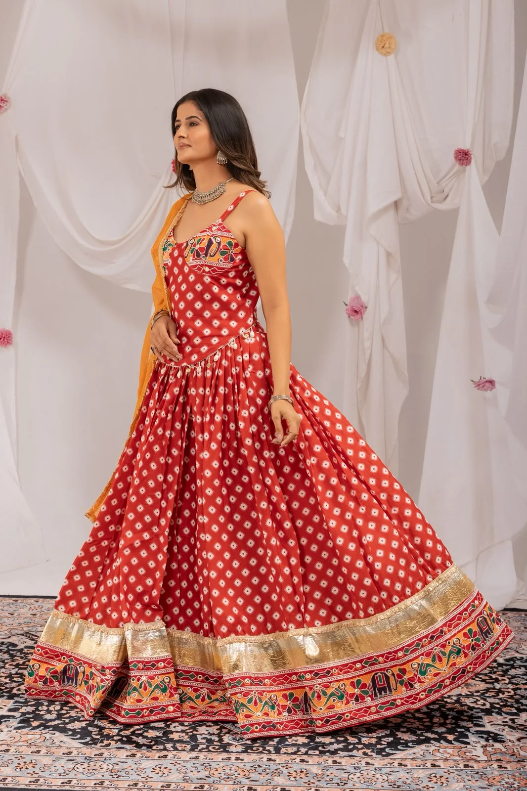 Mehrosh Boutique Red Printed Flared Dress